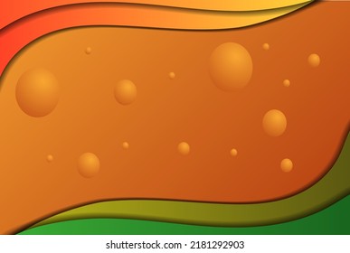 Orange Paper Cut Effect Bubble Smooth Background