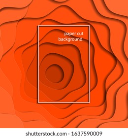orange paper cut multi-layer colorful realistic background. trendy vector illustration easy to edit and customize. eps 10