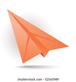 Orange paper plane