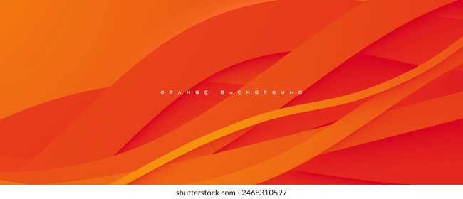 Orange papercut abstract background dynamic design vector