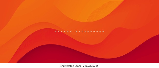 Orange papercut abstract background dynamic design vector