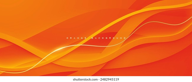 Orange papercut abstract background dynamic design vector