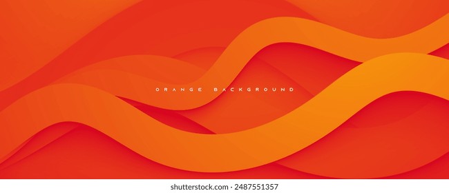 Orange Papierschnitt Abstrakter Hintergrund Dynamisches Design Vektorgrafik