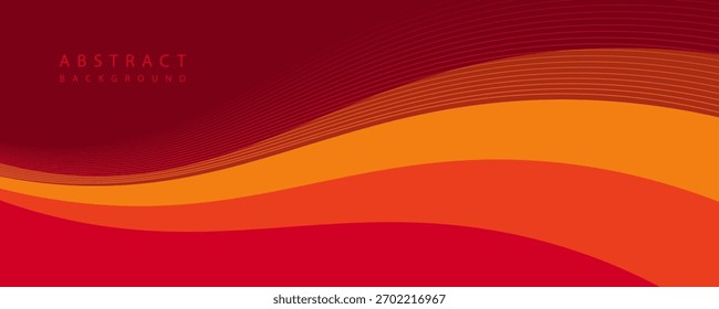 Orange papercut abstract background lines texture design vector