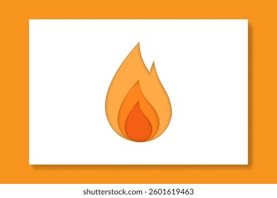 Orange Papercut Fire – Abstract Flame in Paper Layer Style