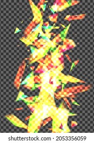 Orange Particle Background Transparent Vector. Spark Modern Wallpaper. Green Rays Template. Blur Reflex. Glare Gradient Illustration.