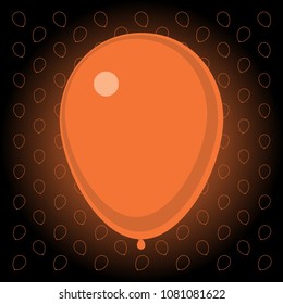 Orange Party Balloon with Balloons Pattern Background