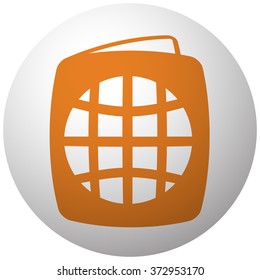 Orange Passport icon on sphere isolated on white background