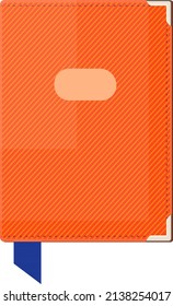 Pasaporte naranja, ilustración, vector sobre fondo blanco.