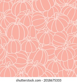Orange pastel halloween pumpkin seamless pattern print background texture. Vector illustration. Great for kids and home decor projects. Surface pattern design.