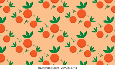 Orange pattern background leafy, illustration colorful