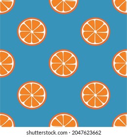 Orange Pattern Background. Social Media Post. Fruit Vector Illustration.