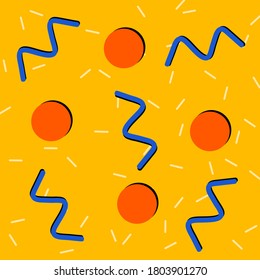 Orange pattern with circles and waves
