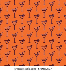 Orange pattern, cocktail glass.