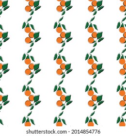 Orange pattern with green leaves