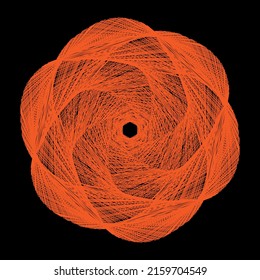 orange pattern on black background