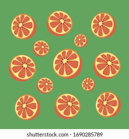 orange pattern on a green background