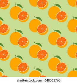 Orange pattern on the green background. Vector illustration