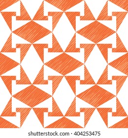 Orange pattern on white seamless vector background tile