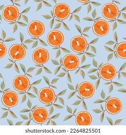 Orange pattern. Seamless, flat, vector pattern. Endless background. Vector design for brand package, fabric, print, wallpaper, postcard.