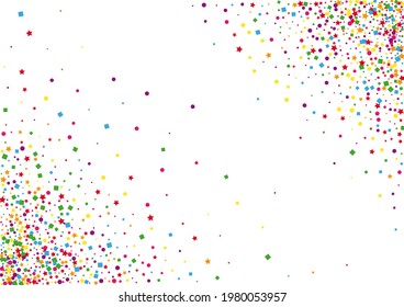 Orange Pattern Square Background. Celebration Star Decoration. Green Dot Illustration. Banner Confetti Decoration. Red Party Circle.