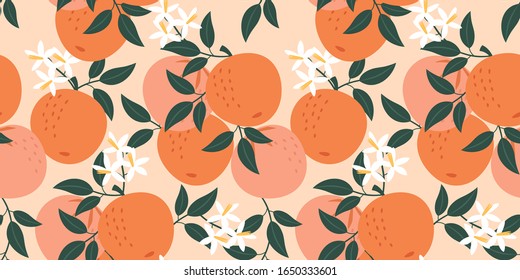 Orange pattern. Vector seamless texture.