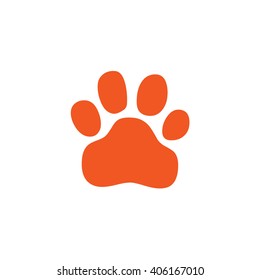 Orange paw print icon vector illustration