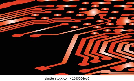 Fondo de fondo de patrón de textura abstracta de la motherboard pcb naranja