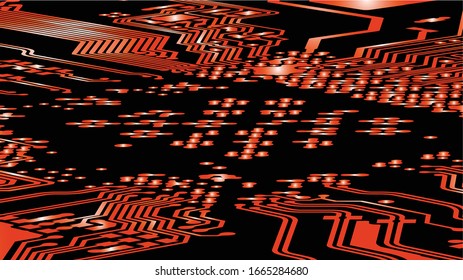 Orange pcb motherboard abstract texture background pattern backdrop