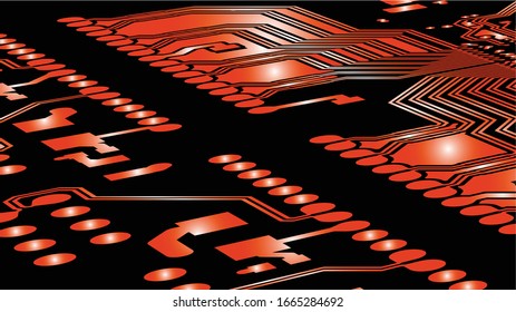 Orange pcb motherboard abstract texture background pattern backdrop