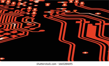 Fondo de fondo de patrón de textura abstracta de la motherboard pcb naranja