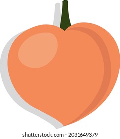 Orange peach, illustration vector, on a white background.