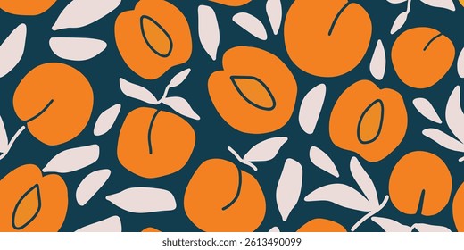 Orange peach pattern on a black background
