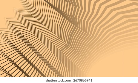 Orange Peach Zigzag Striped Abstract Background with Wavy Lines Modern Pattern Design
