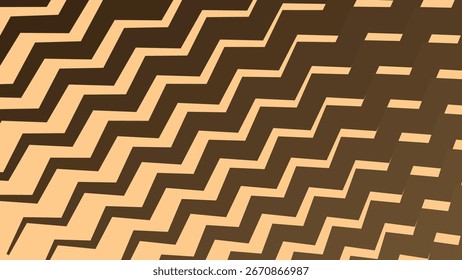 Orange Peach Zigzag Striped Abstract Background with Wavy Lines Modern Pattern Design