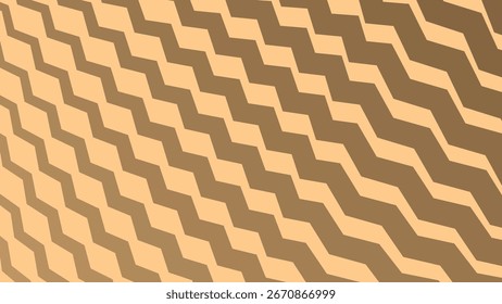 Orange Peach Zigzag Striped Abstract Background with Wavy Lines Modern Pattern Design