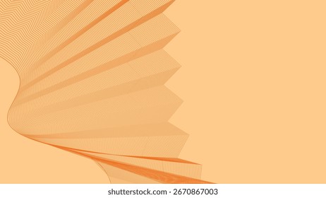 Orange Peach Zigzag Striped Abstract Background with Wavy Lines Modern Pattern Design