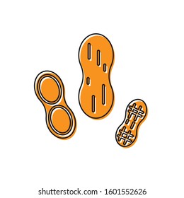 Orange Peanut icon isolated on white background.  Vector Illustration