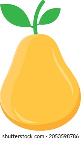 Arte De Vector De Par Naranja En Fondo Blanco.Ilustración Vector.Orange Pear Aislado.