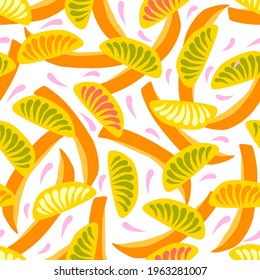 orange peel bright summer vector seamless pattern
