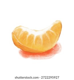 die Orange wird geschält und in mehrere Abschnitte unterteilt