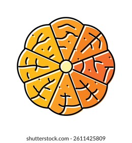 orange peeled slice color icon vector. orange peeled slice sign. isolated symbol illustration