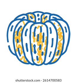 orange peeled slice doodle icon sketch vector. orange peeled slice sign. isolated symbol illustration