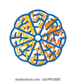 orange peeled slice doodle icon sketch vector. orange peeled slice sign. isolated symbol illustration