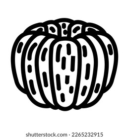 orange peeled slice line icon vector. orange peeled slice sign. isolated contour symbol black illustration