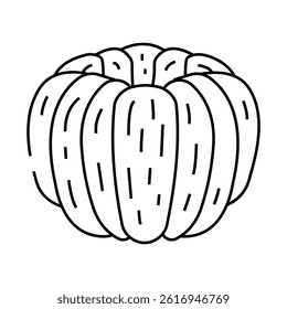 orange peeled slice line icon vector. orange peeled slice sign. isolated contour symbol black illustration