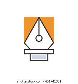 Orange pen tool  icon vector eps10