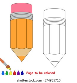 Orange Pencil to be colored, the coloring book for preschool kids with easy educational gaming level.