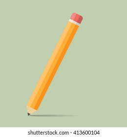 Orange pencil flat icon
