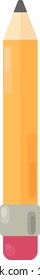 Orange pencil , illustration, vector on white background